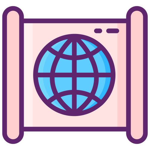 Карта мира Flaticons Lineal Color иконка