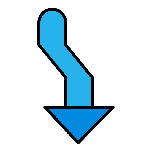 Down arrow Generic Outline Color icon