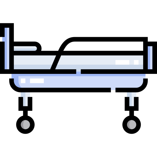 cama de hospital Detailed Straight Lineal color icono