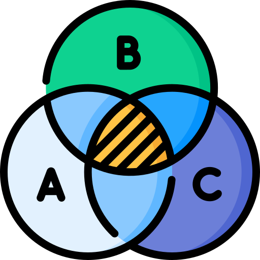 diagrama de venn Special Lineal color icono