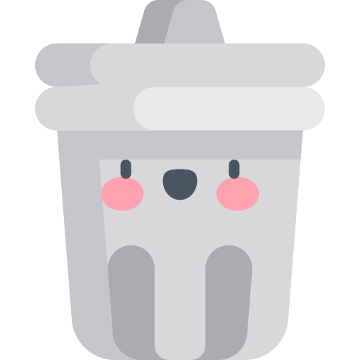 Trash can Kawaii Flat icon