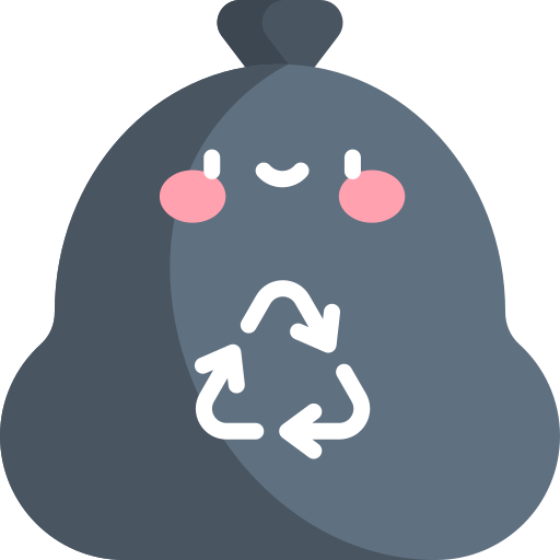torba do recyklingu Kawaii Flat ikona