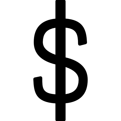 símbolo de moneda dólar  icono