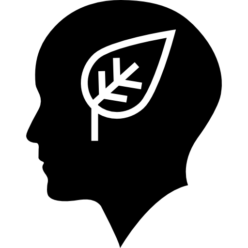 Лысая голова с листом  иконка