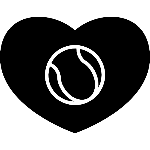 pelota de tenis en un corazón  icono