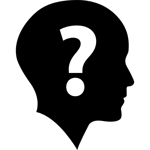 Bald head with question mark  icon