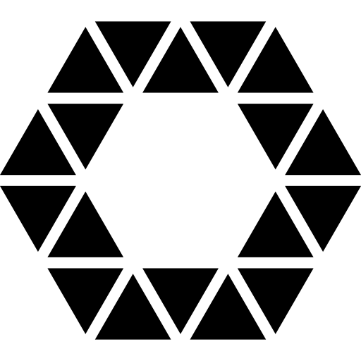 dubbele zeshoek van kleine driehoekjes  icoon