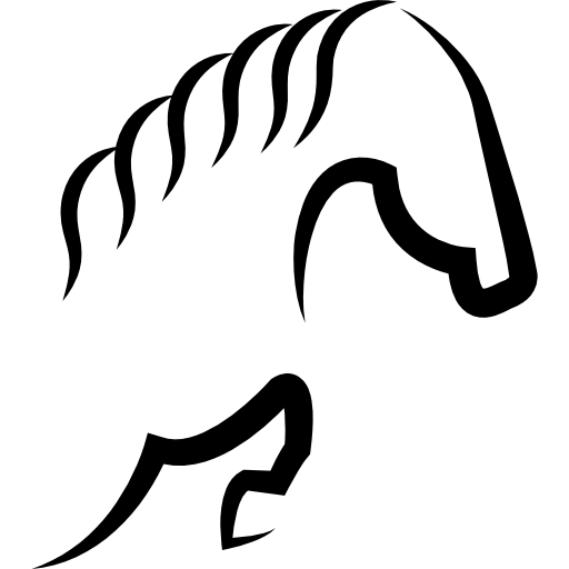 parte frontal do cavalo vista lateral  Ícone