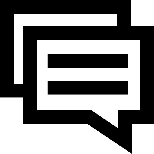 rechthoekige tekstballon met tekstregels  icoon