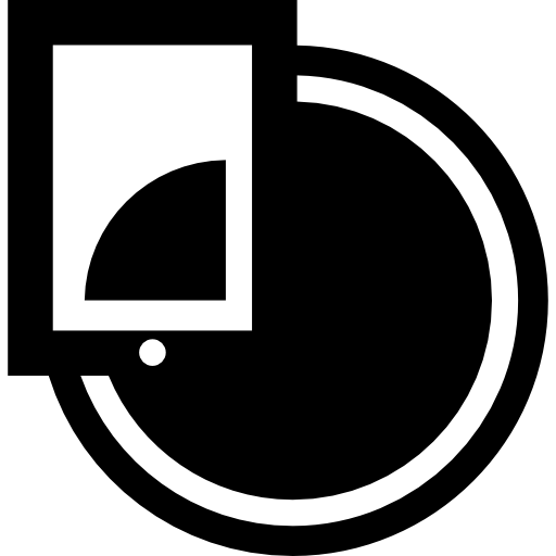 grafika kołowa z telefonem komórkowym lub tabletem  ikona