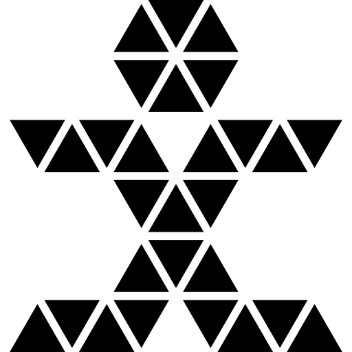 Polygonal human figure of small triangles  icon