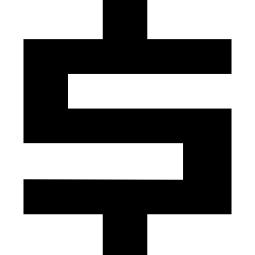 Dollar straight symbol  icon