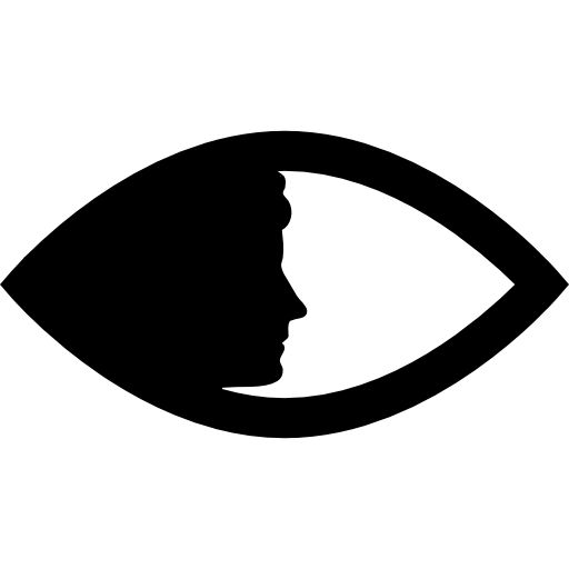 Women face side silhouette in an eye shape  icon