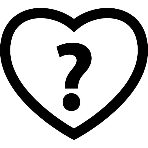 Heart with question mark  icon