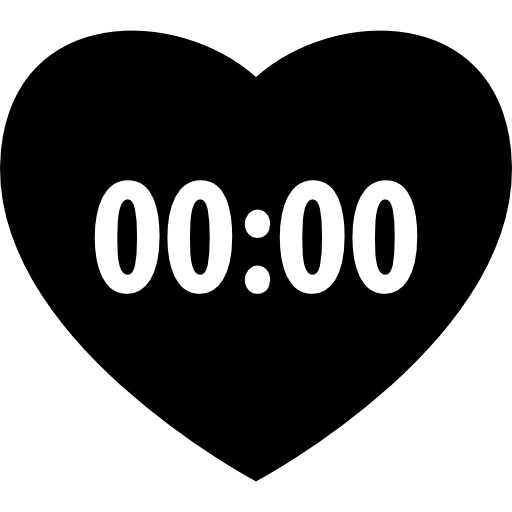 zegar w kształcie serca  ikona