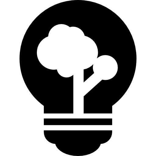 Lightbulb with a tree inside  icon