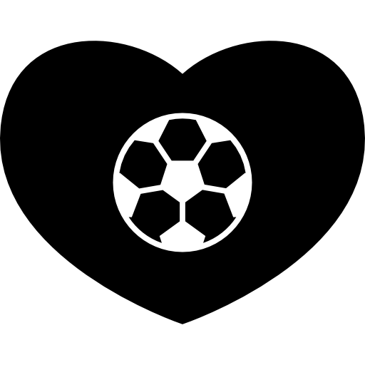 corazón de fútbol  icono