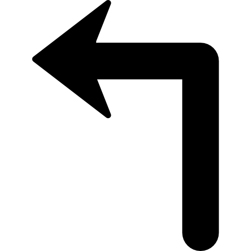 flecha de gran tamaño girando a la izquierda  icono
