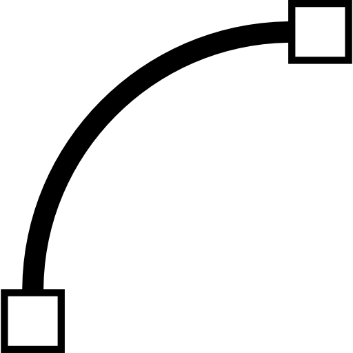 curva vetorial com pontas de caixa  Ícone