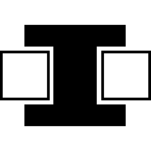 letter i-vorm met twee kleine vierkantjes  icoon