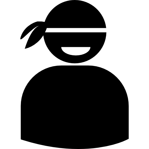 Male with bandana silhouette Pictograms Fill icon