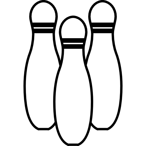 contorno della variante dei birilli da bowling  icona