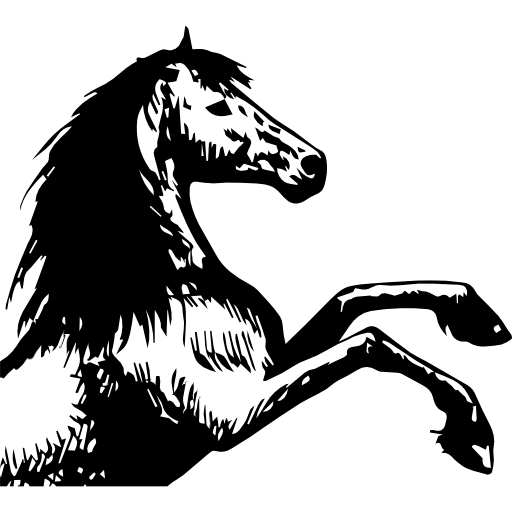 dibujo de caballo levantando los pies hacia la derecha  icono