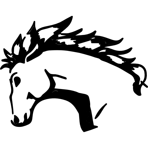 pferd mit wütender kopfschattenbildvariante  icon