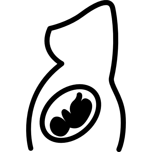 Часть тела с младенцем внутри  иконка