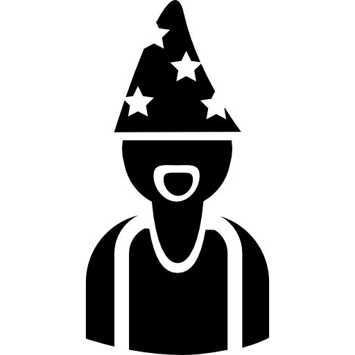 Astrologer wearing hat with stars Pictograms Fill icon