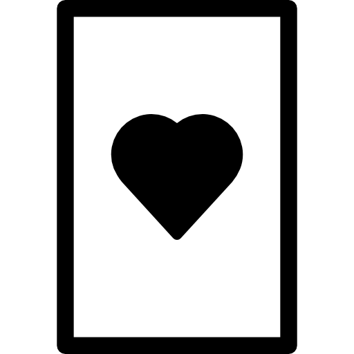 cartão de jogo com o símbolo do coração  Ícone
