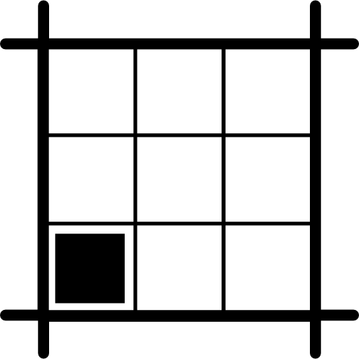 vierkante lay-out met vakken  icoon