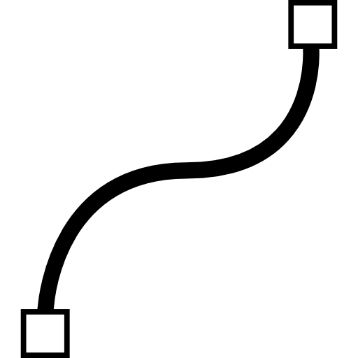 linha de curva vetorial  Ícone