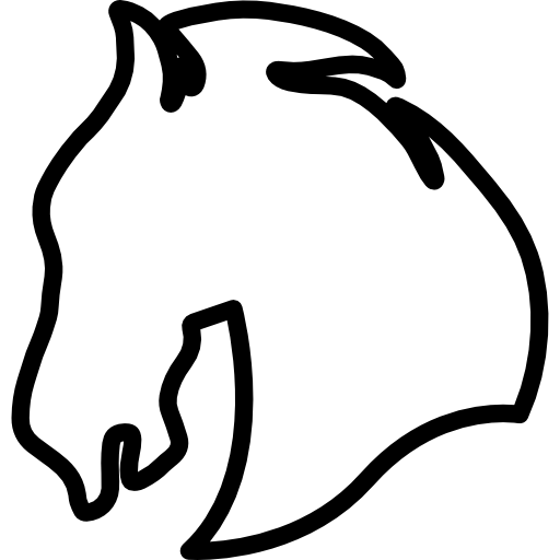 Horse head facing left outline variant  icon