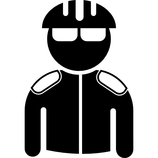 ciclista con casco e giacca Pictograms Fill icona