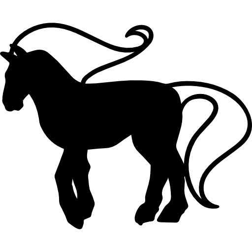 Силуэт лошади с контуром гривы  иконка
