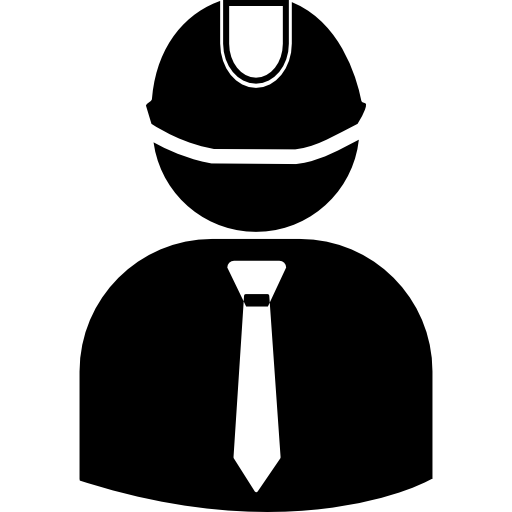 ingenieur met helm met pak en stropdas Pictograms Fill icoon