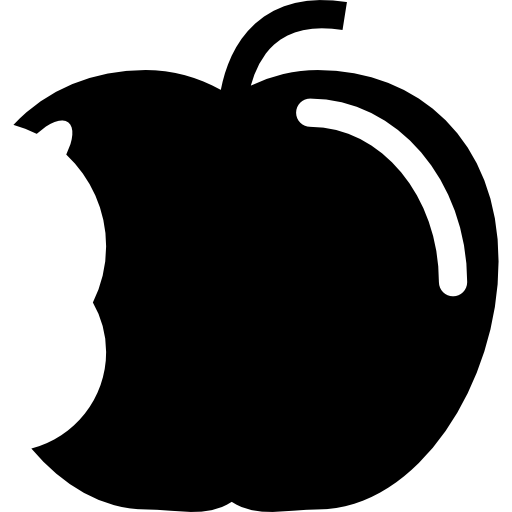 appel met grote bite  icoon