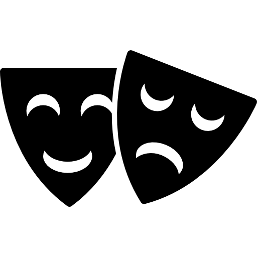 masques de théâtre heureux et tristes  Icône