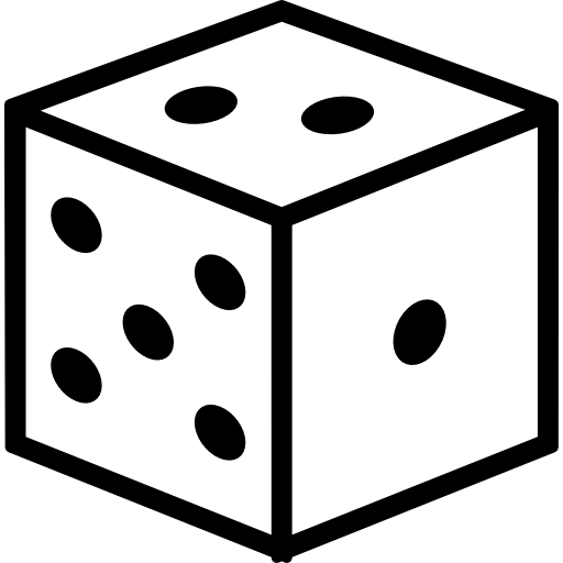 Dice cube outline  icon
