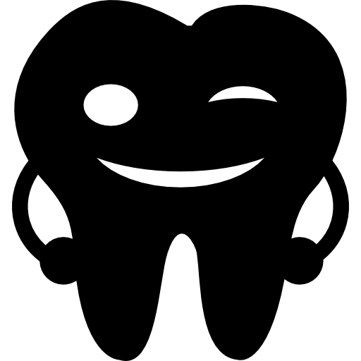 Smiling tooth with hands  icon