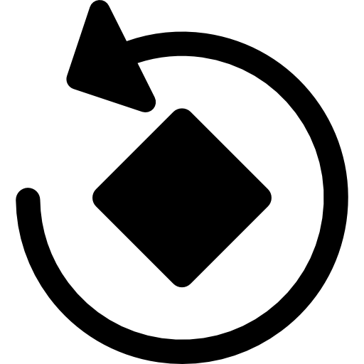 gire la flecha circular alrededor de un cuadrado girado  icono