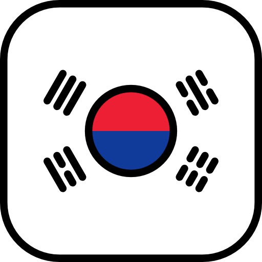 zuid-korea Flags Rounded square icoon