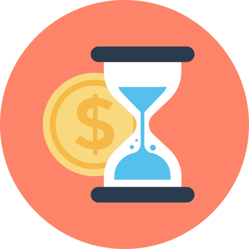 Time is money Flat Color Circular icon