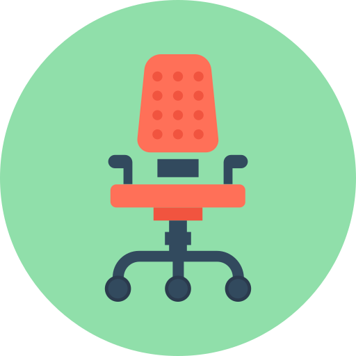sedia della scrivania Flat Color Circular icona