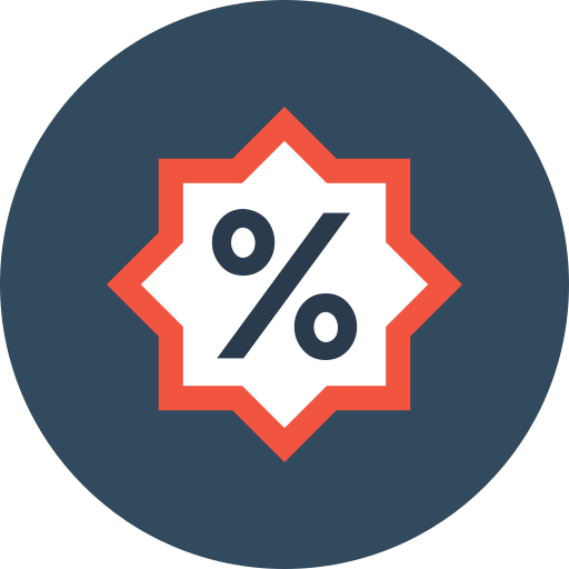 percentuale Flat Color Circular icona