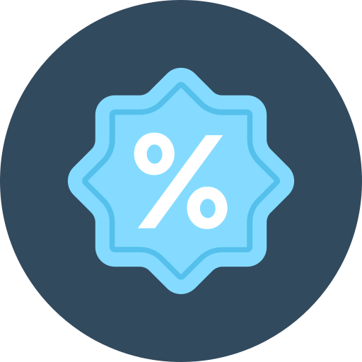 Percent Flat Color Circular icon