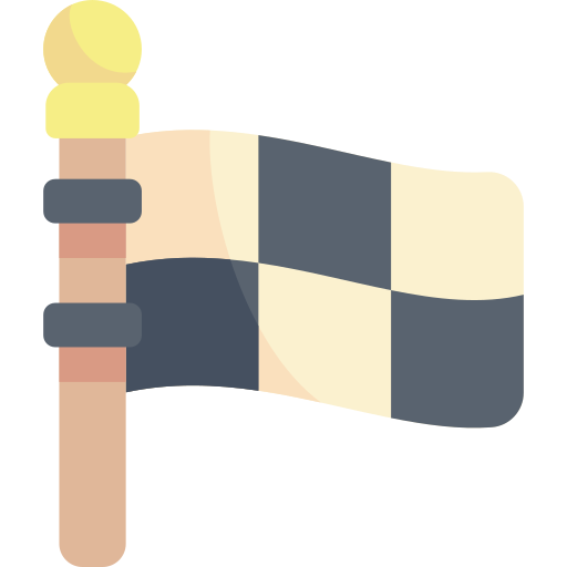 flaga w szachownicę Kawaii Flat ikona