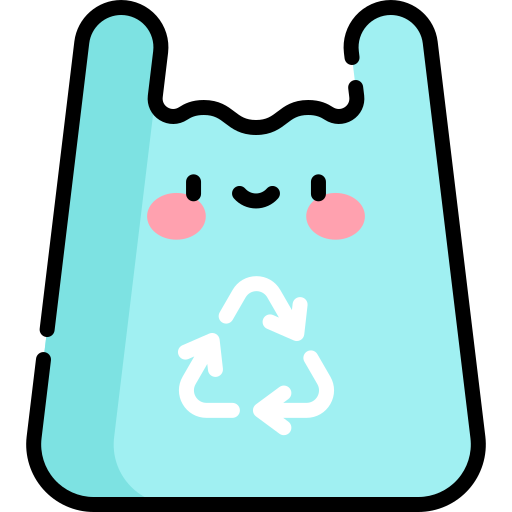 plastikowa torba Kawaii Lineal color ikona