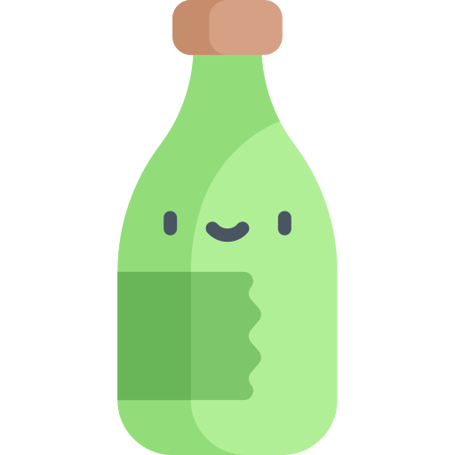 Glass bottle Kawaii Flat icon